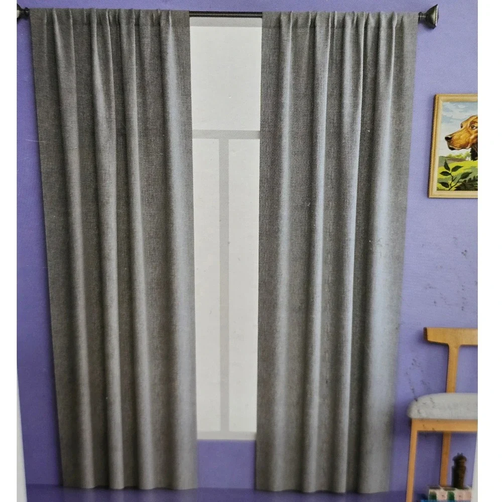 Room Essentials Gray Light‎ Blocking Curtain Panel 84 Inch Single New Target